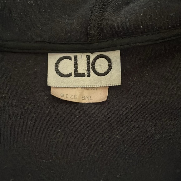CLIO Woman’s Black Vintage Valor Zipper Hoodie Warm Jacket Sz Fits SML - Picture 5 of 6